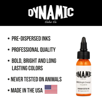 Dynamic Bright Orange Tattoo Ink Bottle 1oz