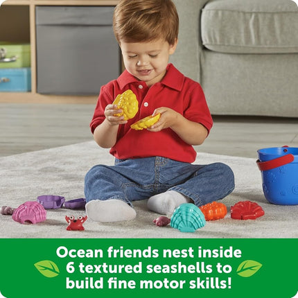 Learning Resources Ocean Emotion Seashells, Social Emotional Learning Activities, Sensory Calming Toys, Sorting and Stacking Toys, Ages 18 months+, 19 Pieces