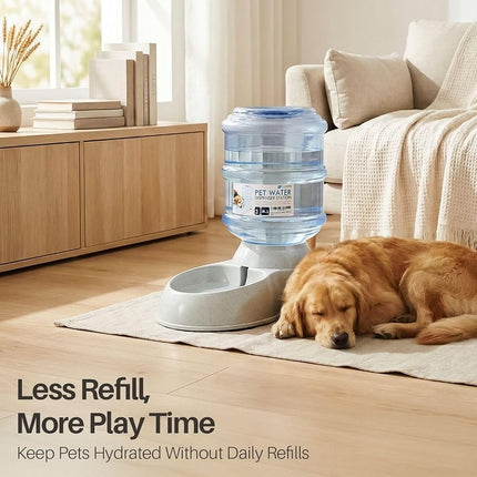 Flexzion Gravity Pet Water Dispenser Drinking Station for Dogs Cats (3 Gallon) Automatic Replenish Waterer for Small Large Breed Dog Cat Animal, Feeding Watering Fountain Supplies Bottle Dish Bowl