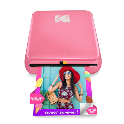 KODAK Step Instant Photo Printer with Bluetooth/NFC, Zink Technology & KODAK App for iOS & Android (Pink) Prints 2x3� Sticky-Back Photos.