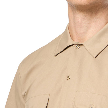 Dickies Men's Flex Slim Fit Short Sleeve Work Shirt, Desert Sand, S