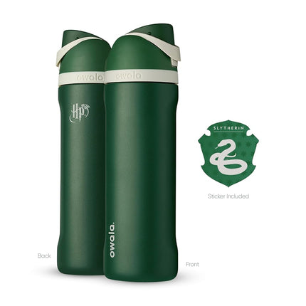 OWALA Harry Potter FreeSip Insulated Stainless Steel Water Bottle with Straw for Sports and Travel, BPA-Free, 24-Ounce, Slytherin