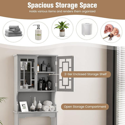 Byroce Toilet Storage Cabinet, Large, Grey