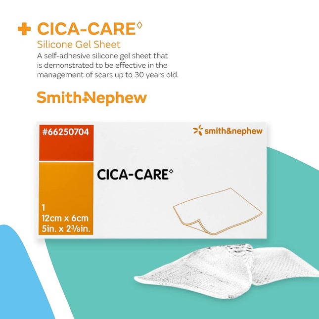 Smith & Nephew Cica-Care 6 x 12 cm Scar Treatment Wound Dressing, 1 Count, Non-Sterile, Non-Adherent, 0.042 grams