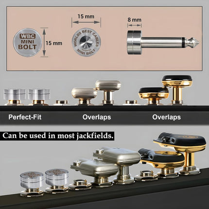 3 Units - 6 Inch - WBC-PRO-PEDAL – 22 AWG - Low-Cap (18pF/ft) – Pro-Grade – Graphite-based - Dual-Shielded Pedal, Effects, Patch, instrument cable with WBC MINI BOLT Ultra-Small Angled TS Plugs