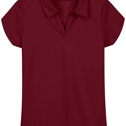 Nautica Girls' Big Short Sleeve Performance Polo, 