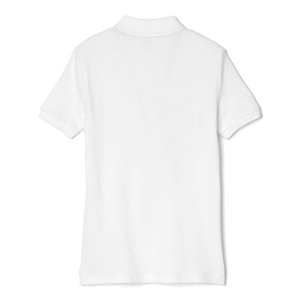 French Toast Little Girls Short Sleeve Stretch Pique Polo, White, Small/6/6x