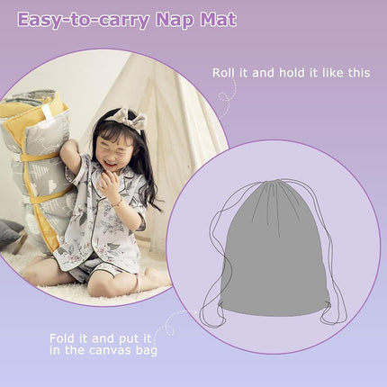 Hi Sprout Nap Mat with Removable Pillow and Soft Blanket, Lightweight Daycare Preschool Kindergarten Sleeping Bag, Travel Slumber for Kids Girls Boys (Blooming Flowers)