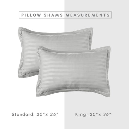 Elegant Comfort Silky Soft 8-Piece Dobby Stripe Bed-in-a-Bag Comforter Set, includes 4pc Smart Sheet Set, Bed Skirt, Comforter, Matching Pillowcases and Shams - Twin/Twin XL, Silver