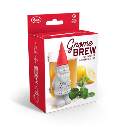 Genuine Fred GNOME Brew Tea Infuser, Cute Garden Gnome Design- for Loose Leaf Tea, Flexible, Easy to Clean Silicone, Fun Gift for Tea Lovers, Clever Kitchen Gadget