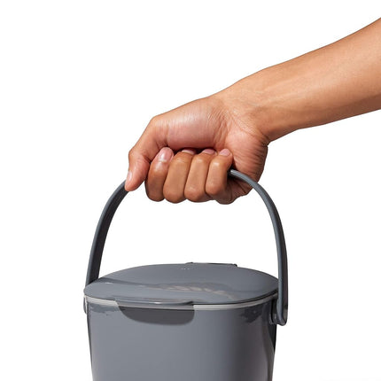 OXO Good Grips Easy-Clean Compost Bin - Charcoal - 0.75 Gal/2.83 L, Gray