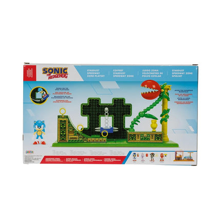 Sonic The Hedgehog Stardust Speedway Zone Playset with 2.5” / 6cm Sonic Action Figure. Features Universal Customisable Play Pieces, Iconic To The Video Game For Boys Aged 3+