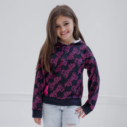 Sudadera con capucha de forro polar de Barbie para niñas, talla de bebé a niño grande, rosa, 5T