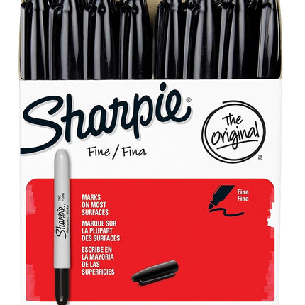 Permanent Marker Fine Point,Fine Point Black with Shirpie Permanent Marker Quick Drying/Waterproof - 36 Count