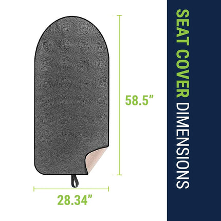 Season Guard Terry Cloth Sweat Towel Seat Cover; Carseat Towel Protector; Great for Gym Workout; Waterproof; Universal Fit for Car SUV Van Truck; EZ fit; Non Slip Grip; Machine Washable; 2pc Grey