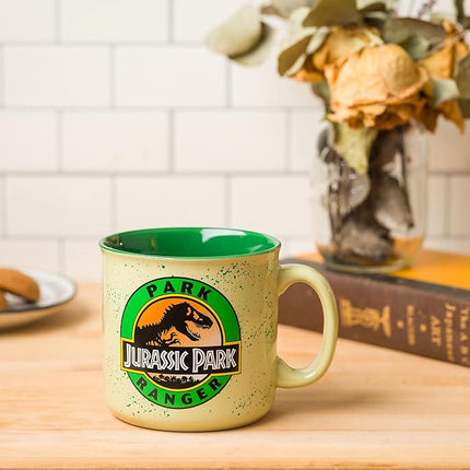 Silver Buffalo Jurassic Park Park Ranger Ceramic Camper Mug, 20oz