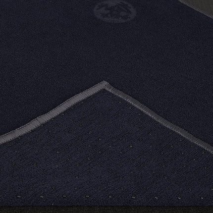 Manduka Yogitoes Yoga Towel for Mat, Non-Slip and Quick Dry for Hot Yoga with Rubber Bottom Grip Dots,Thin and Lightweight, 16" x 24", Midnight