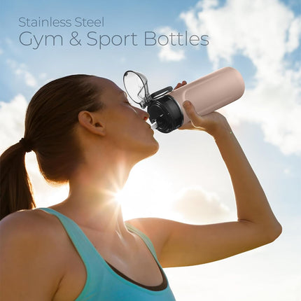 SipX™ Triple-Insulated Stainless Steel Water Bottle - 18oz. With Straw Lid, BPA-Free Reusable Insulated Water Bottle Keeps Cold For 12 Hours, Metal Water Bottle Made Of Sustainable Material For Hiking