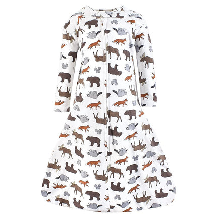 Hudson Baby unisexo para bebé, de manga larga, de algodón, tipo saco de dormir, manta, diseño de animales de aventura, de 6 a 12 meses