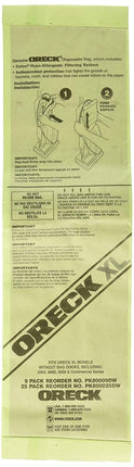 Oreck 80009DW Paper Bag, Old Style with O Bag Docking (Pack of 9)
