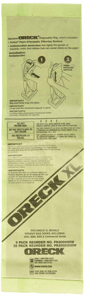 Oreck 80009DW Paper Bag, Old Style with O Bag Dock
