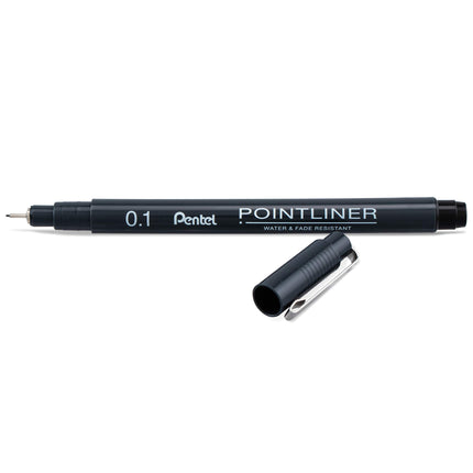 Bolígrafo de dibujo Pentel Arts Pointliner, paquete de 5, tamaños surtidos, tinta negra (S20PBP5A)