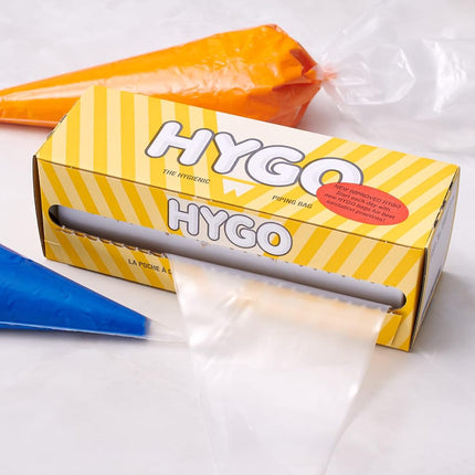 Hygo 18" Disposable Pastry Bag, Grip-Tight Outer Piping Bag, Hot and Cold, 18 inch, Transparent, 100 Pack