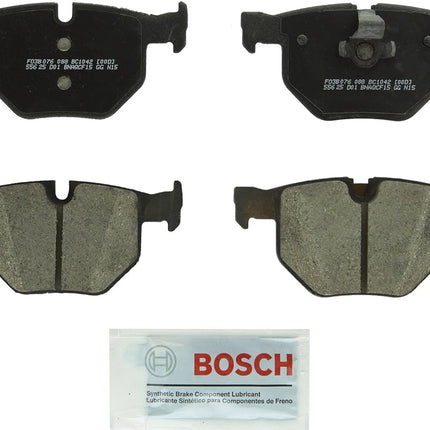 BOSCH BC1042 QuietCast Premium Ceramic Disc Brake Pad Set - Compatible with Select BMW 525i, 528i, 528i xDrive, 528xi, 530i, 530xi, 535i xDrive, 535xi, X5, X6; REAR