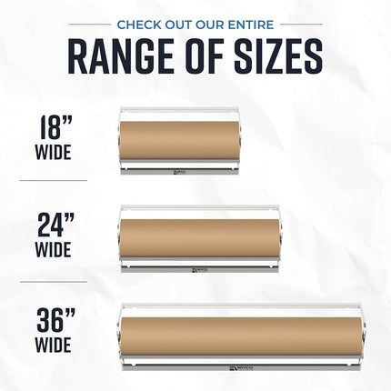 Dispenser and Cutter - 24" Roll Paper Dispenser - Butcher, Wrapping, Craft or Vinyl Paper Holder - Wall Mountable