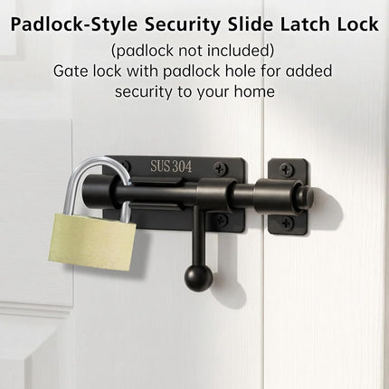 2 Pack 4 inch Slide Barrel Bolt Gate Latch Black