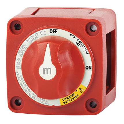 Blue Sea Systems 6011 m-Series Battery Switch Dual Circuit Plus, Red