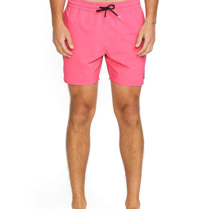 Volcom Men's Lido Solid 16" Swim Surf Trunk, Neon Pink, Medium