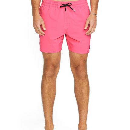Volcom Men's Lido Solid 16" Swim Surf Trunk, Neon Pink, Medium