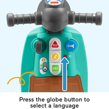 Fisher-Price Laugh & Learn Toddler Ride-On Toy, Smart Stages Cruise Along Scooter with Lights Music and Learning for Ages 1 Year and Up