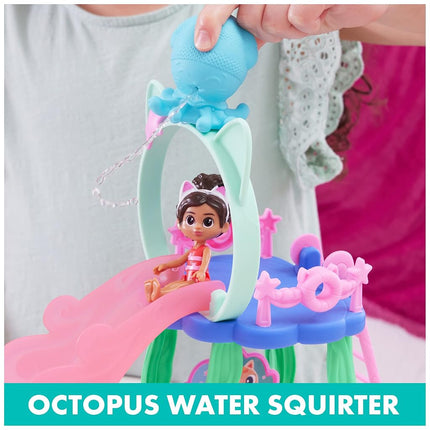 Spin Master Gabby's Dollhouse, Purr-ific Pool Playset with Gabby and Mercat Figures, Color-Changing Mermaid Tails and Pool Accessories Kids Toys for Ages 3 and Up