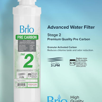 Brio MIGACQ Water Filter, Polypropylene, White