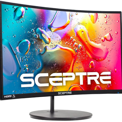 Moniteur de jeu incurvé Sceptre 24 pouces 1080p R1500 98 % sRGB HDMI x2 VGA Haut-parleurs intégrés, support mural VESA Noir machine (Série C248W-1920RN)