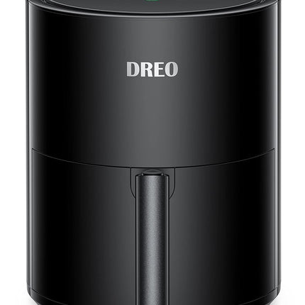 DREO Air Fryer - 100℉ to 450℉, 4 Quart Hot Oven Cooker with 50 Recipes, 9 Cooking Functions on Easy Touch Screen, Preheat, Shake Reminder, 9-in-1 Digital Airfryer, Black, 4L (DR-KAF002)