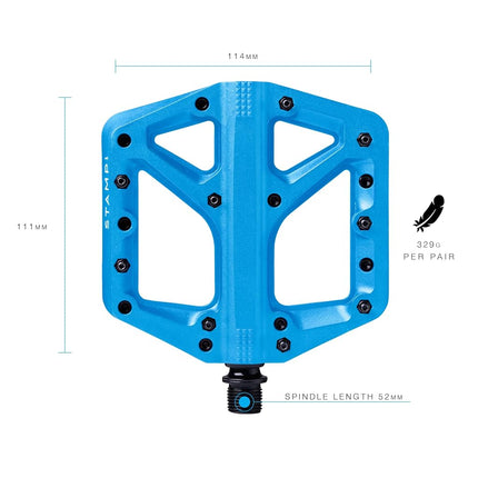Crankbrothers Stamp-1 Pedals, Large, Blue