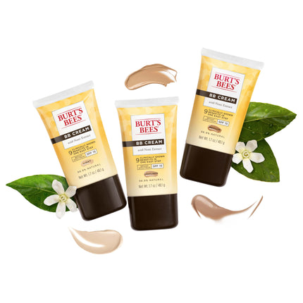 Burt's Bees Bb Cream FPS 15 Ligero/Medio 1.7oz Base de Maquillaje, 48.1 mililitros