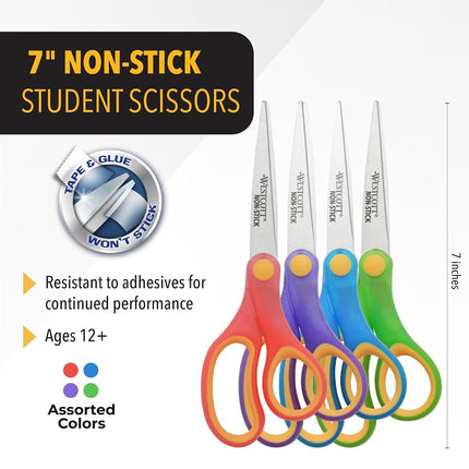 Westcott Student Non-Stick Scissors, 7" (17832)