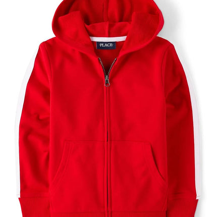 The Children's Place Boys' Full Zip Long Sleeve French Terry Hoodie, Cupids Arrow, X-Small