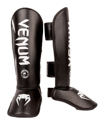 Venum Challenger Kids Shin Guards - Black/White -S