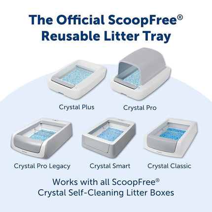 Official PetSafe ScoopFree Crystal Reusable Tray - Compatible with PetSafe ScoopFree Crystal Automatic Self-Cleaning Litter Boxes, Includes 4.3 lb of Premium Non Clumping Crystal Litter, Fresh Scent