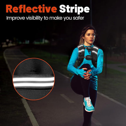 Poudee Weighted Vest, 12 lbs Weight Vest for Men Women, Adjustable Body Weight Vests with Reflective Stripe for Strength Training, Running, Training, Running,