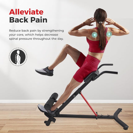 Sunny Health & Fitness Multi-Function Roman Chair Bench with Dip Station