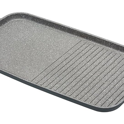 MasterClass Cast Aluminium Non-Stick Induction-Safe Griddle Plate, 51 x 27 cm (20" x 10.5"), Grey