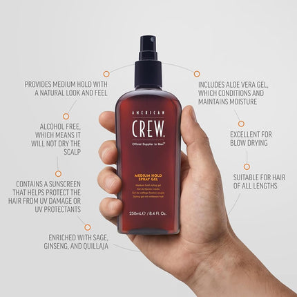 AMERICAN CREW Medium Hold Spray Gel 250 ml