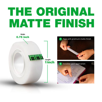 Scotch Magic Invisible Tape, Matte Finish (Invisible on Paper), Photo-Safe & Writable, 1/2" x 800" per Roll, Pack of 6 Refill Rolls for Standard 1" Dispensers, Ideal for Office, Home & School Use