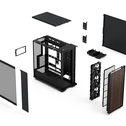 Fractal Design North XL RC Charcoal Black TG Dark - Reverse Connection Motherboard Compatible - three 140mm Aspect PWM fans included- Type C USB - ATX airflow full tower PC gaming case